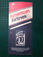 AMERICA AIRLINE, Brochure Économisez Les Billets De La Célèbre Compagnie Aérienne à L'occasion De Son 10e Anniversaire. - Menu Kaarten
