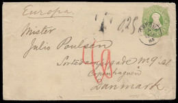 1885 ARGENTINA PSE 16c H&G 3b TO COPENHAGEN DENMARK – RARE DESTINATION - Briefe U. Dokumente