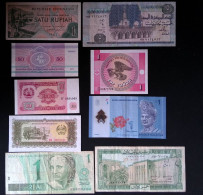Billet, Indonesia, Egypt, Liban, Brasil, Malaysia.... LOT DE 9 BILLETS - Collections & Lots