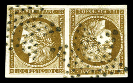 N°1d, 10c Cérès, Paire Tête-bêche Faux De Sperati. TTB (certificat)  Qualité: Oblitéré - 1849-1850 Ceres