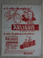 Ancien - Buvard Publicitaire Bicyclette Et Cyclomoteur "Arliguie" - Tweewielers