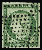 Obl N°2 15c Vert, Oblitéré Losange De 81 Points Des Rebuts, TTB. RR (5700 Timbres Ont été Mis Au Rebut Sur 3 315 600 Imp - 1849-1850 Ceres