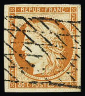 Obl N°5a 40c Orange Vif, Obl. Grille Sans Fin, TB - 1849-1850 Ceres
