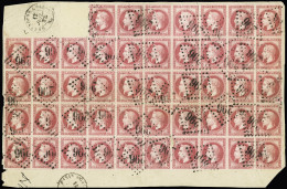 Obl N°32 80c Rose, Exceptionnel Bloc De 48 Timbres Obl. GC 296 De Balleroy (Calvados), Le Plus Grand Bloc Connu De Ce Ti - 1863-1870 Napoleone III Con Gli Allori