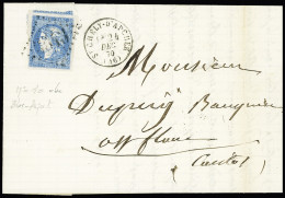 Lettre N°44B 20c Bleu Avec Deux Voisins (case 10) Obl. GC Sur Lettre De St Chély-d'Apcher (Lozère) 24.12.1870 Pour St Fl - 1870 Bordeaux Printing