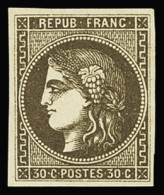 * N°47 30c Brun, Neuf * (quasi **), Très Frais, TB. Signé Calves (cote Pour *) - 1870 Bordeaux Printing
