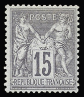 * N°77 15c Gris Type Sage, Bon Centrage, Neuf *, TB - 1876-1898 Sage (Type II)