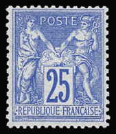 * N°79 25c Bleu, Neuf * (infime Trace), TB. Signé A.Brun, Calves - 1876-1898 Sage (Type II)