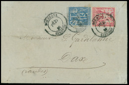Lettre N°71 Et 90 Perforés STL Et Obl. CàD Bordeaux (Gironde) 27 Déc.1880 Sur Lettre Pour Dax (Landes) - 1876-1898 Sage (Type II)