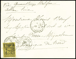 Lettre N°93 OBL CAD "Marseille Bes Du Rhône" (1879) Sur Lettre Avec CAD D'arrivée Au Recto "St Pierre Et Miquelon" Et Me - 1876-1898 Sage (Type II)