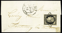 Lettre N°3 OBL Grille + T14 Marans (1850) Sur Lettre, Ind 16. TB - Other & Unclassified