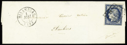 Lettre N°4 OBL Grille + T15 Mirambeau (1851) Sur Lettre, Ind 16. TB - Other & Unclassified