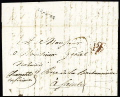 Lettre Lettre De Paris Pour Saintes (1821) Avec Au Verso Marque D'arrivée "30.7.BRE". Rare Et TB - Other & Unclassified
