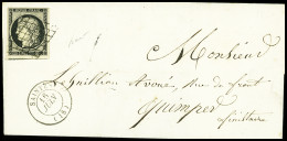Lettre N°3 OBL Grille + T15 Saintes (1849) Sur Lettre, Ind 12. TB - Other & Unclassified