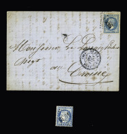 Lettre N°29 OBL GC 4936 + T24 "St Denis D'Oléron" (1869) Sur Lettre, Ind 18. TB - Other & Unclassified