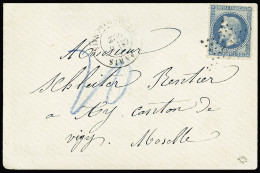 Lettre CENSURE PRUSSIENNE - L'ARMAND BARBES N°29B Obl. étoile Sur Enveloppe De Paris Bd Beaumarchais 06.10.1870 Pour La  - War 1870