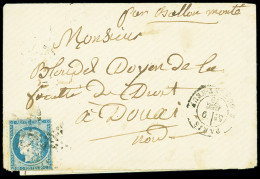 Lettre LE GENERAL RENAULT N°37 OBL étoile 17 + CAD "Paris R. Du Pont-Neuf" (9 Dec 70) Sur Ballon Monté Pour Douai (arriv - War 1870