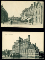 Lettre 2 Cartes Postales En Franchise Avec Griffe Noire "Hopital VETre De Beaumont Le Roger" Et Cachet Violet Avec Déess - WW I