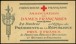 Lettre Carnet De La Croix-Rouge Française De 20 Vignettes Des Présidents De La République Française. TB - WW I