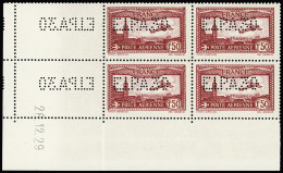 **,bloc De 4 N°6d 1f50 Carmin Perforé EIPA 30 En Bloc De 4 Coin-daté 26.12.29, Neuf **, TB, Rarissime (une Des Cinq Pièc - Other & Unclassified