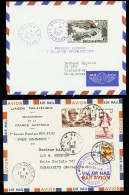 Lettre 3 Premiers Vols De 1953 : Paris - Ile Maurice (5.11.53), Paris Tananarive Par DC6 STAI (20.6.53) Et Cameroun - Ma - Air Post