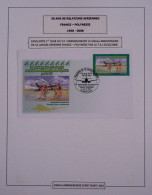 Lettre Collection De 14 Lettres Sur Feuilles D'album : 50 Ans De Relations Aériennes France-Polynésie 1958 - 2008 Dont L - Air Post