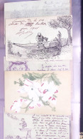 Lettre Lot De 77 Entiers Cartes Postales 10c Mouchon Et 10c Mouchon Retouché Avec Illustrations Dessinées Ou Peintes à L - Other & Unclassified