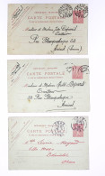 Lettre Lot De 57 Entiers Cartes Postales 10c Semeuse Lignée Rose Avec Illustrations Dessinées Ou Peintes à La Main. TB - Other & Unclassified