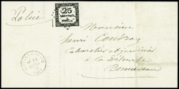 Lettre N°5, 25c Noir, OB L GC 3341 + T16 "Savigny-s-Braye (40)" (1874) Sur Lettre. TB - Other & Unclassified
