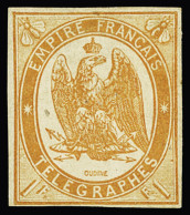 (*) N°3 1f Orange, Neuf Sans Gomme, TB. Signé JF Brun - Telegraph And Telephone