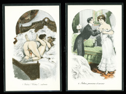 Lettre 6 Cartes Postales Pornographiques Dessinées En Couleurs. TB - Sonstige & Ohne Zuordnung