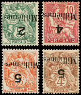 * N°36a/39a Tous Surch. RENVERSEE, Neuf *, N°36a (*), TB - Autres & Non Classés