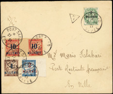 Lettre N°49A 2m Sur 5c Vert Obl. Càd PORT SAID 27/12/21 S. Env. Locale Avec Taxe N°5, 6 Et 7 Paire Obl. 27/12, TB - Autres & Non Classés