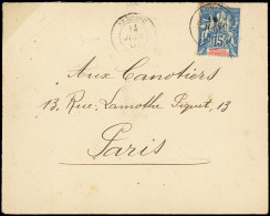 Lettre N°13 15c. Bleu Obl. Càd SEDHIOU 14/6/01 S. Env., Arr. Paris, TB - Sonstige & Ohne Zuordnung