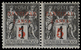 * N°12 Et 12a : 1/2a Et 5 Sur 1c Noir Sur Azuré, T I Et II Se Tenant, Neuf *, TB - Other & Unclassified