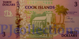 COOK ISLANDS 3 DOLLARS 1992 PICK 7a UNC - Autres - Océanie