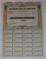 Société Des Cafés De L’Indochine Siège Social à Saigon 1926  , Part Bénéficiaire Au Porteur - Asia