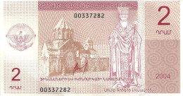 NAGORNO KARABAKH 2 DRAM PINK CHURCH MAN STATUE FRONT JOHN THE BAPTIST BACK DATED 2004 P? AUNC  READ DESCRIPTION !! - Nagorno Karabakh