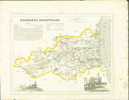 Petit Atlas National Carte Géographique Pyrénées Orientales Le Castillet Prison Militaire Perpignan - Geographical Maps