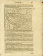 Perpignan Pyrénées Orientales Gravure Du XVIème Siècle Tirée De La Cosmographie De Munster - Geographical Maps