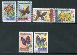 Delcampe - KAMPUCHEA- Y&T N°369 à 374- Oblitérés (papillons) - Kampuchea