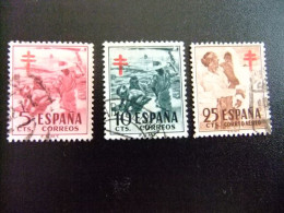 Delcampe - 30 ESPAÑA ESPAGNE 1951 / PRO-TUBERCULOSOS / EDIFIL1103 / 1105 FU YVERT 824 / 825 + PA 249 FU - Gebraucht