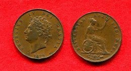 GRANDE BRETAGNE - GREAT BRITAIN - ANGLETERRE  - ENGLAND - GEORGES IV - HALF PENNY 1826 - VERY NICE COIN - Autres & Non Classés