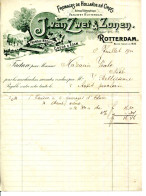 FACTURE.PAYS BAS.ROTTERDAM.GOUDA.EDAM.FROMAGES DE HOLLANDE.J.VAN ZWET & ZONEN 174-178 HOOGSTRAAT. - Holanda
