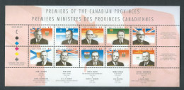 Canada #1709 - (a-j) - Full Inscription Pane Of 10 - Provincial Premiers - Full Sheets & Multiples