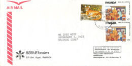 Rwanda Air Mail Cover Sent To Denmark Topic Stamps - Covers & Documents