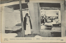 CARTE POSTALE CROIX ROUGE -INTERIEUR D'UNE PENICHE AMBULANCE - 1914 - Red Cross