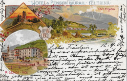 CELERINA ► Schöne Mehrbild-Lithokarte Mit Hotel  & Pension Murail Anno 1906 - Celerina/Schlarigna