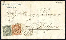 Cover 1863, Lettera Da Livorno Il 26.12.63 Per Bologna Affrancata Per 15 C. Firmata, Sass. L16,17 - Other & Unclassified