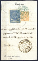 Cover 1863/65, 10 Cent., Tiratura Di Torino, In Affrancatura Mista Con Marca Da Bollo Da 50 Cent. Su Frammento Di Docume - Other & Unclassified